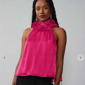 Sleeveless Ruffle Neck Blouse